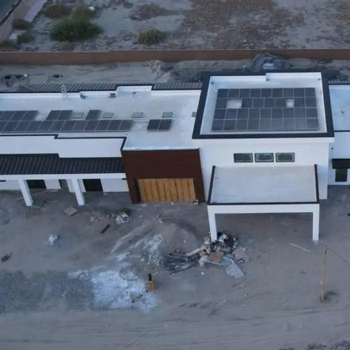 Modern house with rooftop solar